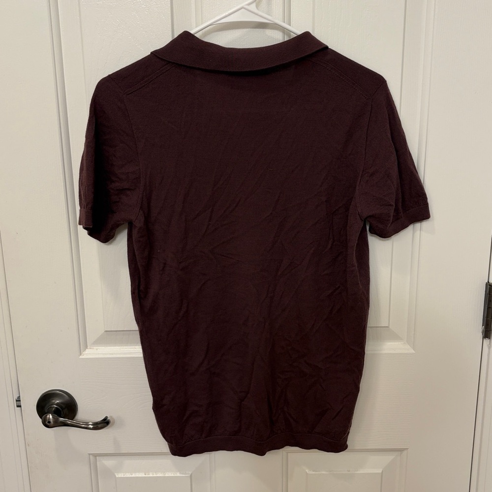 Roberto Collina x Master Bunny Edition Brown Wool Short Sleeve Collar Shirt - Picture 2 of 4